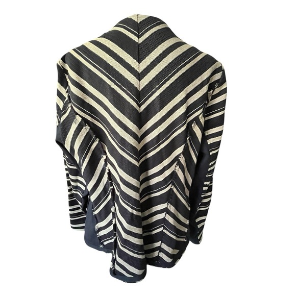 Lane Bryant Blazer Jacket Sz 16 Striped Open Front Draped Casual Work Coastal - Picture 3 of 12